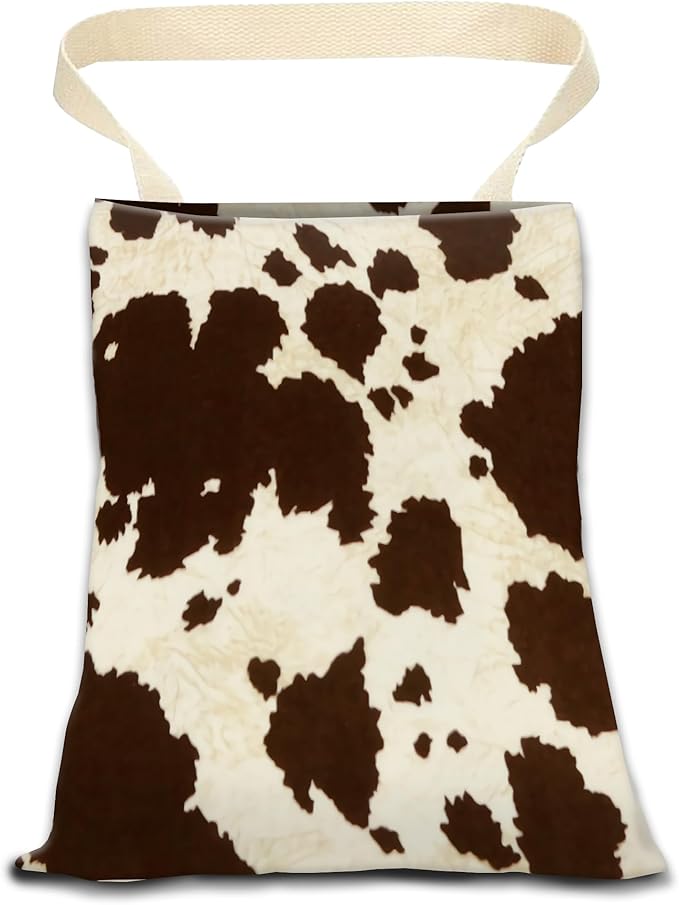 ANKVRP Car Garbage Can, Hanging Car Trash Can Bag for Back Seat Organizer, Retro Cow Print