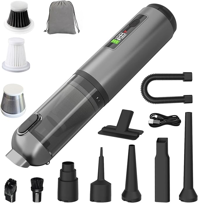 KedeeSparkle Cordless Car Vacuum Cleaner, 22000PA High Power Portable Handheld Car Vacuum & Air Duster, Mini Vacuum with LED Display, for Home, Office, Camping