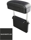AOWIS Car Console Armrest Box Arm Rest Height Adjustable Comfort Elbow Pad Universal (Black White)