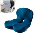 Back and Seat Cushion, Soothe+Cushion,Car Seats with Lumbar Support,Memory Foam Non Slip Skin with Back Support for Office Chair, Car (Navy Blue)