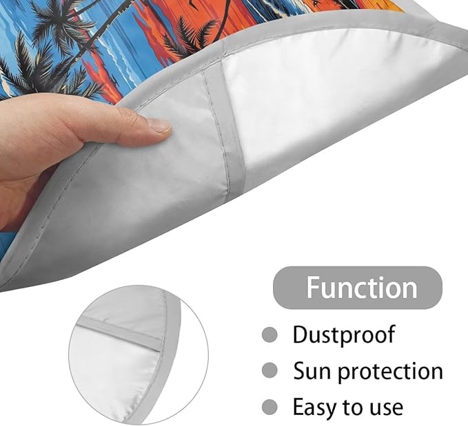 Hawaiian Steering Wheel Reflector Protector Sunset Vehicle Steering Wheel Sun Shade Cover 17 Inch Heat Resistant Car Rudder Sunshade Summer Essential Gift for Holiday
