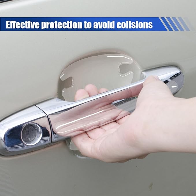 8PCS Transparent Car Door Handle Protector, Waterproof Car Door Cup Paint Guard Sticker, Self-Adhesive Auto Body Exterior Anti-Scratch Protection Trim for Cars, SUVs, Trucks (DoorCup)