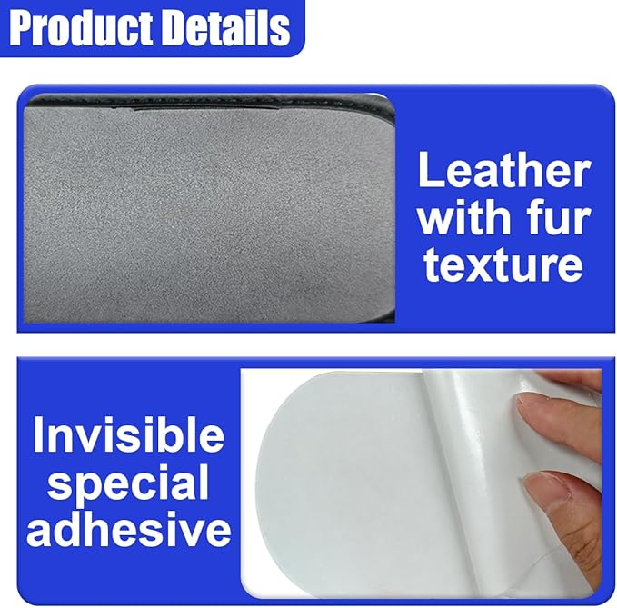 Car Door Armrest Pads, Soft Leather Memory Foam Car Center Console Pillow with Strong Adhesive, Universal Comfortable Auto Arm Rest Cushion Accessories for Elbow and Knee Support(Gray)