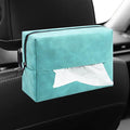Car Tissue Holder, Rectangular Tissues Box Cover, Back Seat Tissue Dispenser for Tissues, Car Napkin Holder with Elastic Band, Fits for Storage & Organizer (Blue)