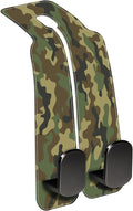 Camouflage Car Headrest Purse Hanger Camo Hunting Forest 1 Pack Bag Purse Holder for Car Premium Leather Double Metal Hook for Handbags, Grocery Bags and Phones