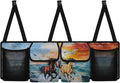Back Seat Trunk Organizer Running Horses Seagull Hanging Car Organizer Trunk Foldable Cargo Storage with Pockets& 3 Adjustable Straps 37.01x11.81 inch,Car Decoration