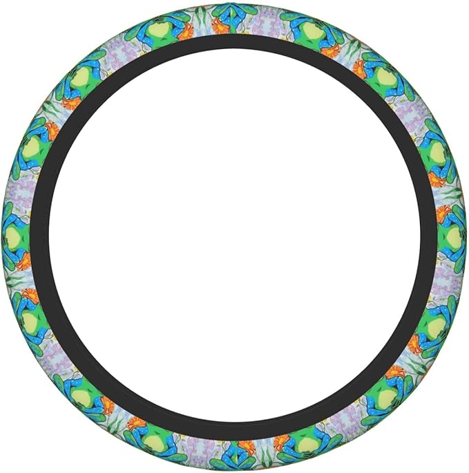 Tree Frogs Car Steering Wheel Cover, 15 Inch Steering Wheel Cover Stylish Decor for Most Cars