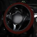 15 Inch Soft Dot Plush Steering Wheel Cover Anti-Slip Comfortable Winter Grip Universal Fit for Most Car Truck Vehicle SUV (Wine Red)