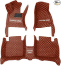 Custom Floor Mats for Cars，Luxury Full Coverage All Weather Car Floor Mats，Leather Car Mat Set ， Floor Mats for 99% of Cars, Trucks & SUVs (Light Brown)