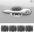 4PCS Car Door Handle Cup Scratch Protector, 3D Carbon Fiber Door Bowl Sticker, Car Paint Protective Film, Universal Automotive Doors Handle Guard Pad for Most Cars (Black)