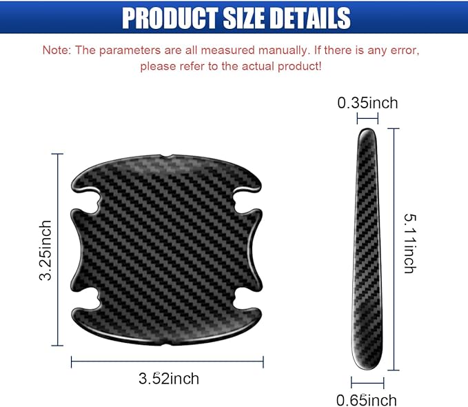 16PCS Car Door Handle Cup Scratch Protector Set, Waterproof Car Door Bowl Sticker Protector Film, Anti-Scratch Car Paint Cover Guard Pad Universal for Most Cars, SUVs (Carbon Fiber)