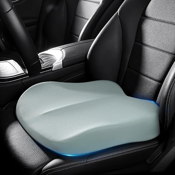 Car Seat Cushions for Driving, Comfort Memory Foam Wedge Driver Seat Cushion, Adult Booster Cushion, Adult Booster Seat for Car, Height 3.9 inch, for Car, Truck, Long Trips,Blue