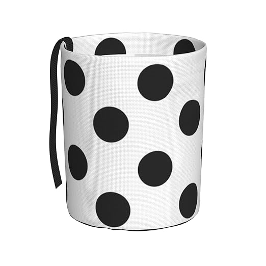 Polka Dot Black White Car Trash Can Leak Proof Hanging Waterproof Garbage Can Multipurpose Trash Bin for Car SUV Front Seat Headrest Collapsible and Portable Storage Pocket