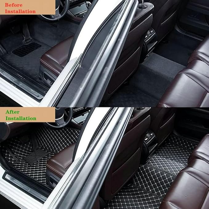 Custom Personalized Floor Mats for Cars，Luxury Full Coverage All Car Floor Mats，Anti-Slip Leather Car Mat Set ，Custom Floor Mats for 99% of Cars, Trucks & SUVs. (Purple;)