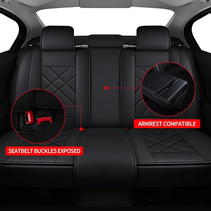 TTX LIGHTING Car Seat Covers Fit for Honda Crosstour 2010-2015 - Breathable Leather Waterproof Full Set Protector 5 Seats(Black)