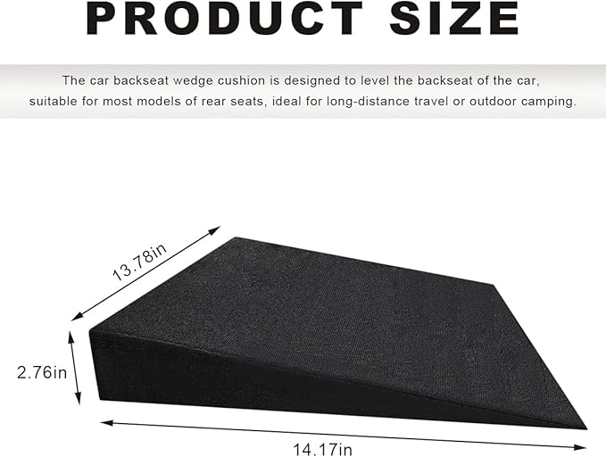 Auto Seat Wedge Leveling Cushion, Truck Driver Heightening Seat Pad Wedge Booster, Angled Design Car Seats Office Chairs Cushion for Sciatica Tailbone Pain Relief (1 PCS)