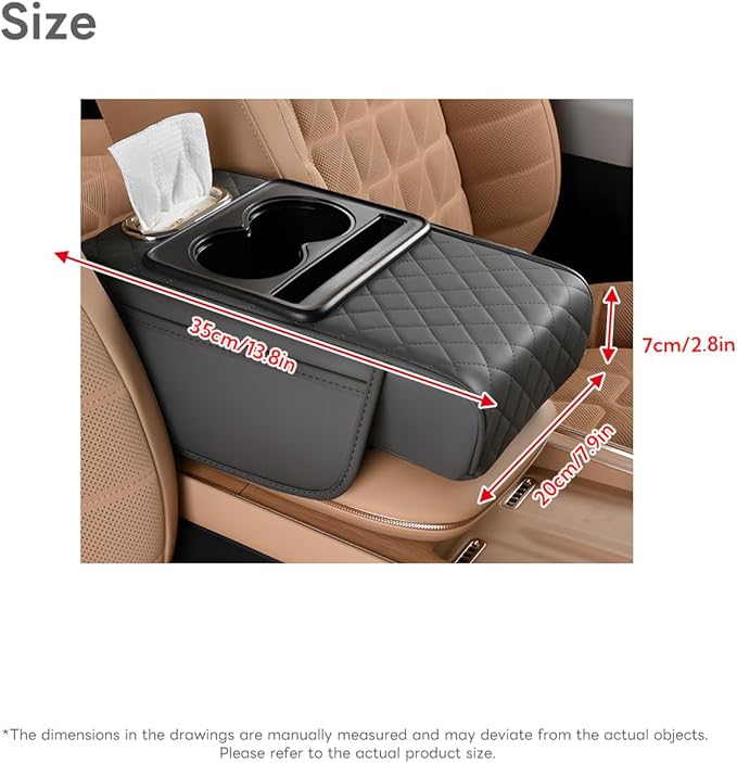Civenhhd Car Armrest Pad, Universal Armrest Cushion Pad, Leather Armrest Box Pad
