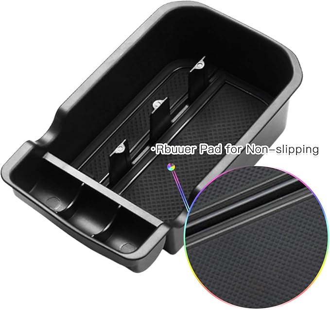 SKTU Compatible with 2017-2020 Jeep Compass Center Console Storage Box Organizer Container Armrest Insert Organizer ABS Tray Pallet with USB Hole and Coin Holder (Black)