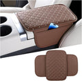 Bling Car Center Console Cover, Leather Crystal Rhinestone Vehicle Armrest Cushion Pad with Side Storage Bags, Scratch Resistant Auto Middle Console Protection Mat, Universal Fit (Coffee)