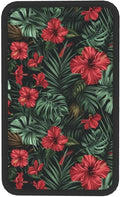 Red Hibiscus Auto Center Console Pad Aloha Palm Leaf Monstera Car Armrest Seat Box Cover Protector, Universal Non Slip Soft Center Console Armrest Pad for Vehicle, SUV, Truck