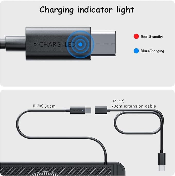 Cord‑Free Charging Pad for Nissan Pathfinder 2000–2025, Fast Charging Mat Non Slip with USB C Cable Universal Auto Center Console Charger Phones Dashboard