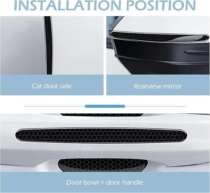 8 PCS Car Door Handle Protectors, Car Door Handle Scratch Protector Sticker, Universal for Most Cars (Black)