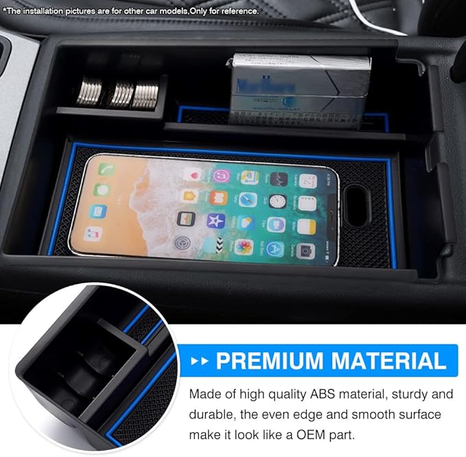 Autorder Center Console Organizer for 2023 2024 2025 2026 Kia Sportage Accessories Armrest Storage Box Secondary Insert Tray with Red & Blue Mats