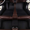KaiLaiCarCustom Automotive Car Floor Mats for 99.99% Sedan SUV Sports Car Men Women Protection Full Coverage Pads Anti-Slip Leather Floor Lining (Black Strip, B- Long Stripes)