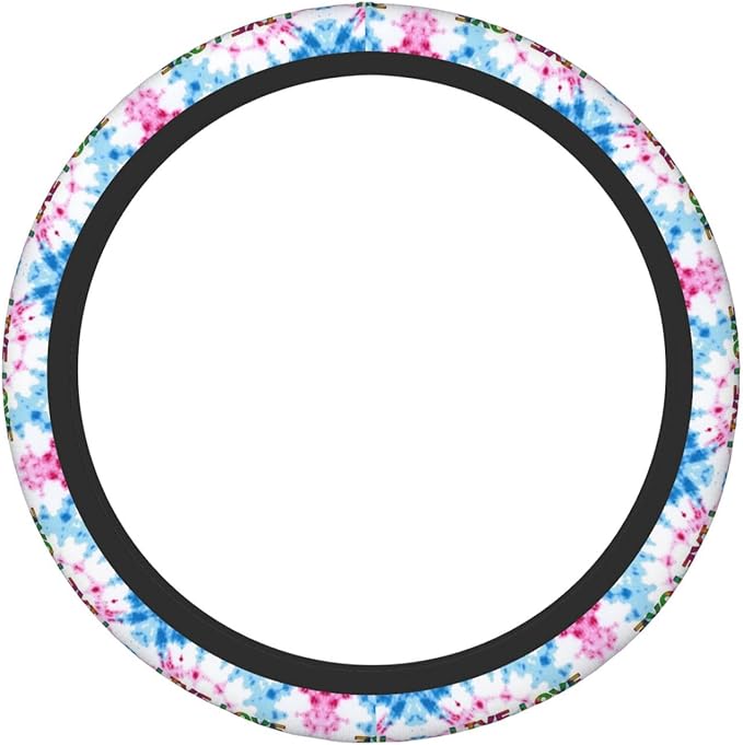 Live-Love-Softball Tie Dye Neoprene Steering Wheel Covers Women Men Car Accessories, Universal 15 Inch Fit Auto, Suvs, Truck