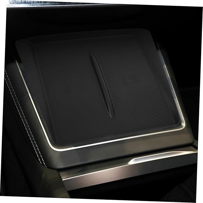 Tofficu Car Interior Accessory y Model Console Wireless Charging Pad Silicone Mat Phone Holder