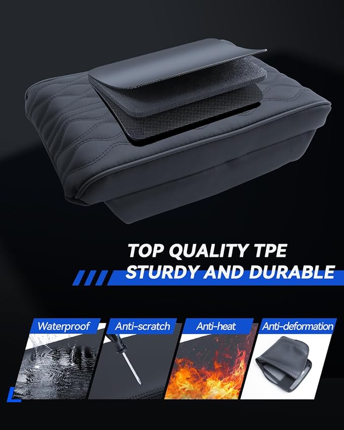 Armrest Cover for 2023 2024 2025 2026 Kia Sportage (LX/EX/X-Line/SX/SX Prestige/X-Pro/X-Pro Prestige) Accessories Center Console Middle Lid Pad Protector for Car Elbow Rest