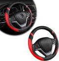 Car Steering Wheel Cover, Non-Slip Leather Auto Steering Wheel Protector, Comfortable Steering Wheel Cover Protector for Most Cars, Universal Interior Car Accessories (Red)