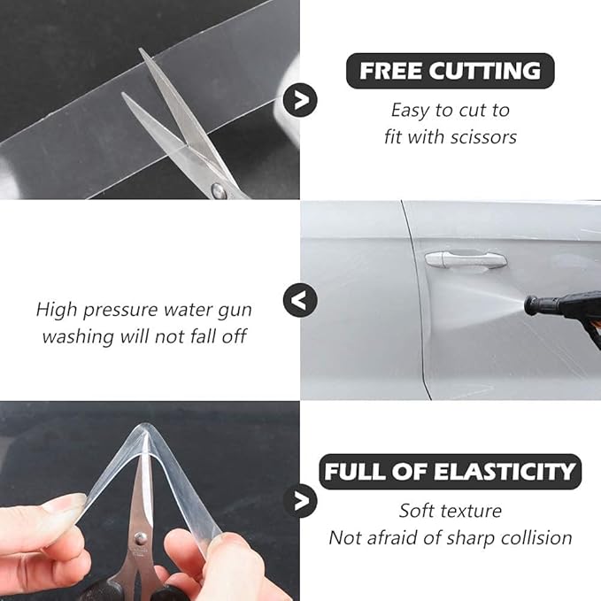 CloudBuyer Universal Car Door Edge Protector, Clear Sill Guard Film with Anti-Collision Protection for Most Vehicles (33Ft x 2.7In, Transparent)