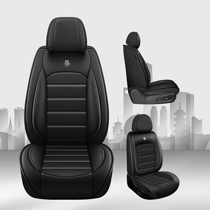 JOJ Car Seat Cover for Nissan Armada Seat Covers for Cars 2004-2026,Leather Waterproof Car Seat Covers Full Set,All Weather Tech Car Seat Protector,8 Seats Black