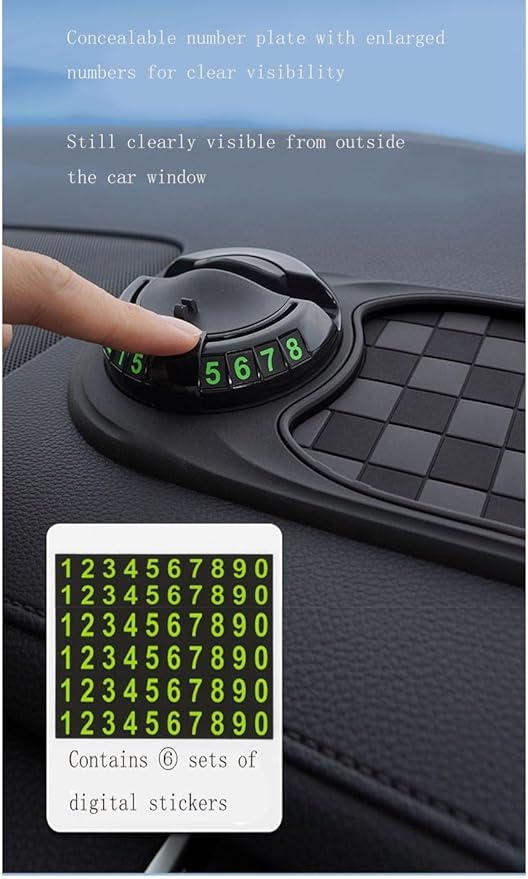 Multifunctional Car Anti-Slip Mat Mobile Phone Holder for Dashboard - Non-Slip Sticky Mount Stand for Car, Adjustable and Secure Grip for Phones, GPS, and Accessories (Black)
