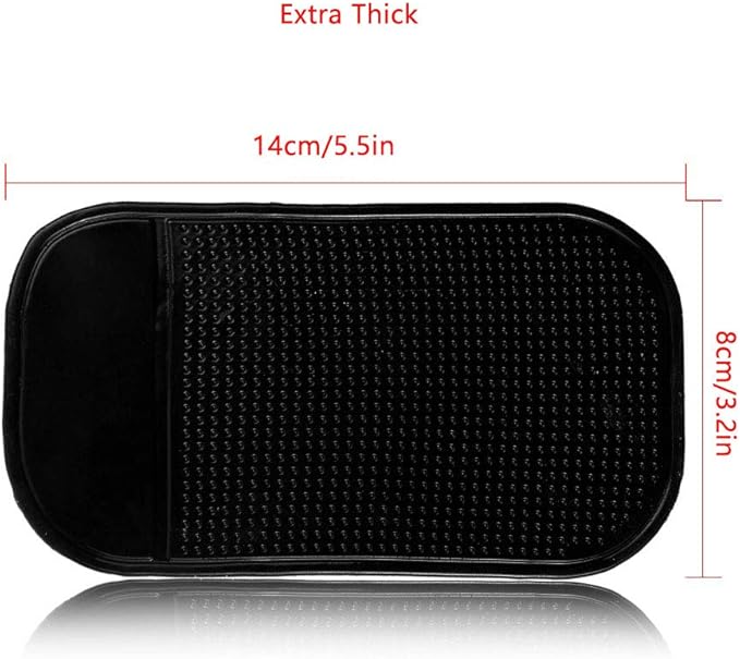 Car Dashboard Non Slip Mat, Bysameyee 5-Pack Anti-Slide Sticky Extra-Thick Dash Pad for Radar Detector, Cell Phone, Keys, Glass, Mirrors, Metal, GPS, Coins