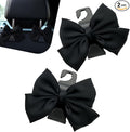 2 PCS Car Seat Headrest Hooks, Bow-Shaped Design Back Seat Storage Hangers, Automotive Purse Hanger for Purses, Bags, Umbrellas, Universal for Most Cars (Black)