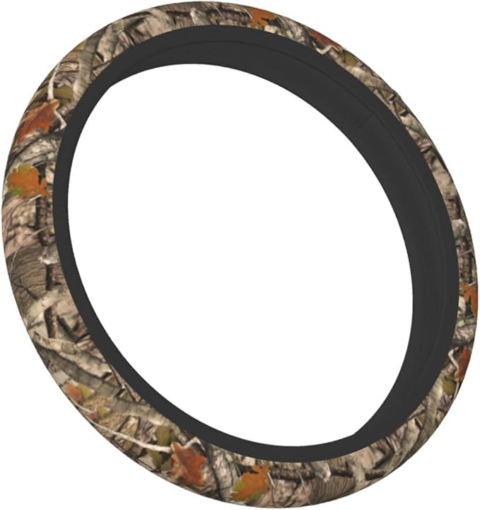Forest Camo Hunting Universal 15 Inch Steering Wheel Covers Non Slip Neoprene Car Wrap Cover for Adults