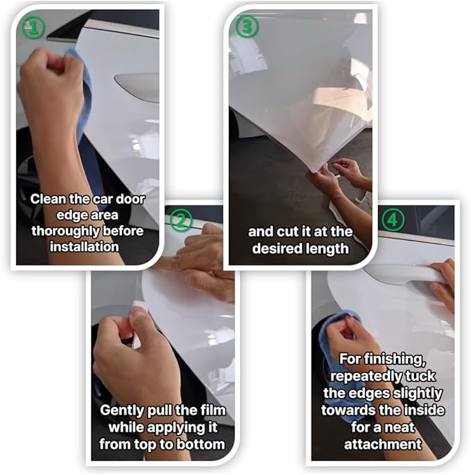 3M-Pro 4doors Car Door Edge/Entry Protector/Sticker/Guard, 3M-PPF(Paint Protection Film) Pro Series, Clear(Transparent), Anti Scratch, Universal Fit for Most Cars (Clear Pro 0.5inx36in/4strips)