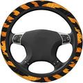 Steering Wheel Cover Polyester Thick Non-Slip Car Steering Wheel Cover Protector Universal 15 Inch, Animal Tiger Skin Print