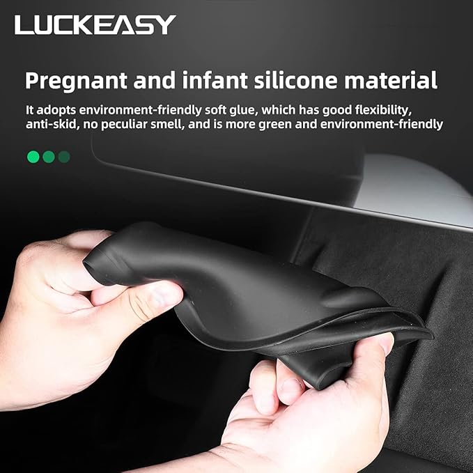 LUCKEASY Interior Accessories for Tesla model3 Model Y Central Control Wireless Charging Silicone pad Anti-Skid pad Model 3 2021（Black）