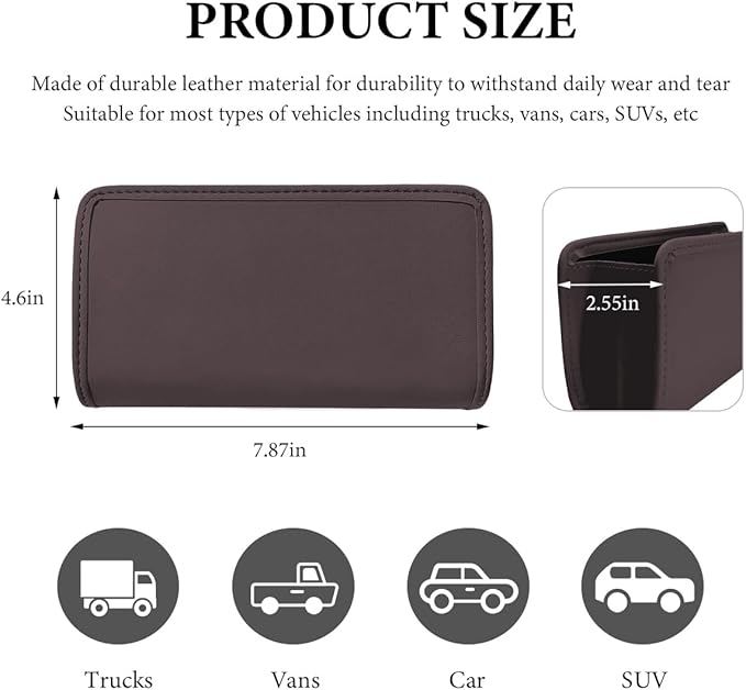 Car Trash Can, Foldable Leather Hanging Trash Bag, Multi-Function Mini Storage Box, Garbage Can for Car, Brown