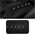 Mandark Bling Leather Car Center Console Cover, Crystal Rhinestone Vehicle Armrest Seat Box Protector, Waterproof Non-Slip Auto Arm Rest Decor Cushion, Universal for SUV, Truck, RV（Black）
