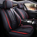 Niscarda Custom Front Car Seat Cover for Volkswagen Taos 2022-2024, Breathable Leather Seat Cushion with Storage Pocket Airbag Compatible (Black and Red, Front Pair)