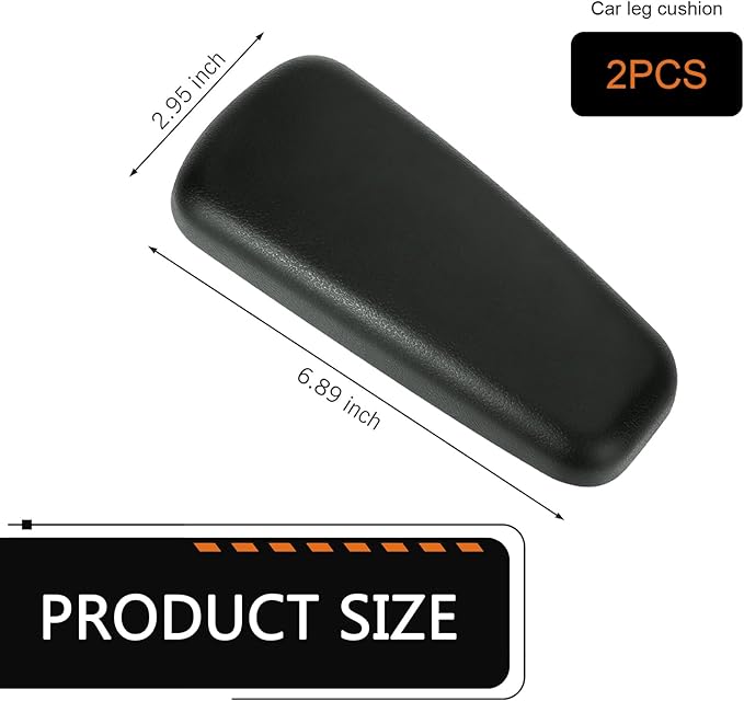 Teybouk 2 PCS Car Elbow Pad Arm Rest, Polyurethane Elastic Soft Arm Leg Support Pillow, Multi-functional One-piece Molded Car Interior Decoration, Universal for Most Vehicles (Black)