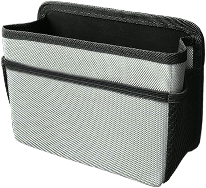 Car Trash Can, Foldable Waterproof Leather Trash Bin Garbage Organizer, Multi-Pocket Mini Hanging Storage Container, Universal Auto Interior Accessories for Cars, SUVs, Trucks (Grey)