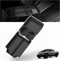 Tesla Cybertruck Floor Lower Tray - Custom Fit Storage Tray with Cup Holders, Anti-Slip, Waterproof TPE, Multi-Compartment Organizer for 2024+ Cybertruck, Center Console Compatible