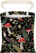 Cute Car Trash Can, Hanging Canvas Car Back Seat Organizer and Storage Bag, Funny Car Trash Bag for Travelling, Outdoor Cute Boho Mushroom