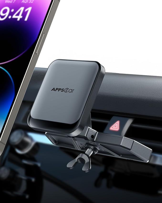 APPS2Car for Magsafe CD Phone Holder for Car [25N Magnetic Attraction] Magnetic Phone Holder for Car 360° Handsfree CD Player Phone Mount Compatible with Official Magsafe Case iPhone 17-12 Series