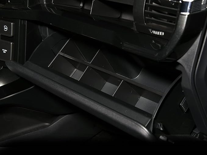 ARMORDILLO USA 8714096 Lower Glove Box Compartment Organizer Storage Bracket Insert - Textured Black Compatible With 2021-2023 Ford F150/F-150/Raptor